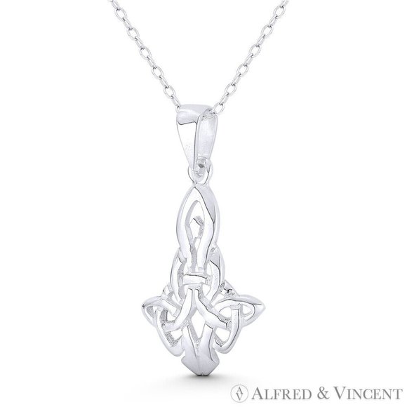 Motherhood Knot Celtic Harmony Symbol Charm Pendant in .925 Sterling Silver - Picture 1 of 1